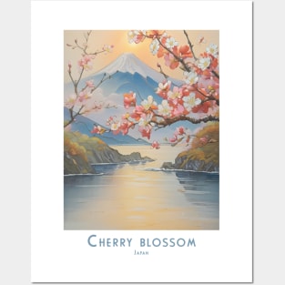 Cherry Blossom Japan Vintage Retro Art Style Posters and Art